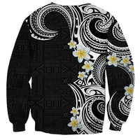 Aloha Polynesian Plumeria Flower Sweatshirt Black White Color LT03 - Polynesian Pride
