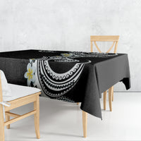 Aloha Polynesian Plumeria Flower Tablecloth Black White Color LT03 - Polynesian Pride