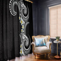 Aloha Polynesian Plumeria Flower Window Curtain Black White Color LT03 - Polynesian Pride