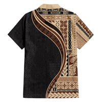 Samoa Siapo Motif and Tapa Pattern Half Style Hawaiian Shirt Beige Color LT03 - Polynesian Pride