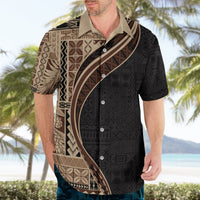 Samoa Siapo Motif and Tapa Pattern Half Style Hawaiian Shirt Beige Color LT03 - Polynesian Pride