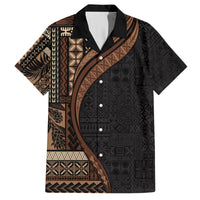 Samoa Siapo Motif and Tapa Pattern Half Style Hawaiian Shirt Black Color LT03 Black - Polynesian Pride