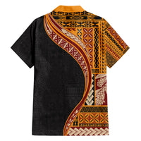 Samoa Siapo Motif and Tapa Pattern Half Style Hawaiian Shirt Yellow Color LT03 - Polynesian Pride