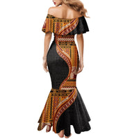 Samoa Siapo Motif and Tapa Pattern Half Style Mermaid Dress Yellow Color LT03 - Polynesian Pride