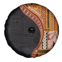 Samoa Siapo Motif and Tapa Pattern Half Style Spare Tire Cover Yellow Color