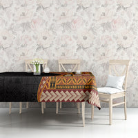 Samoa Siapo Motif and Tapa Pattern Half Style Tablecloth Yellow Color