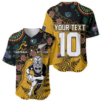 Custom New Zealand and Australia Rugby Baseball Jersey Maori Warrior With Aboriginal Version