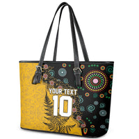 Custom New Zealand and Australia Rugby Leather Tote Bag Maori Warrior With Aboriginal Version