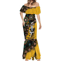 Custom New Zealand and Australia Rugby Mermaid Dress Maori Warrior With Aboriginal Version