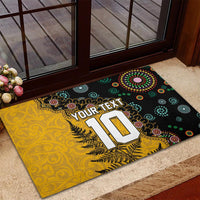 Custom New Zealand and Australia Rugby Rubber Doormat Maori Warrior With Aboriginal Version