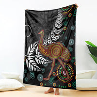 New Zealand Fern and Australia Emu Blanket Aboriginal Mix Maori Pattern LT03 - Polynesian Pride