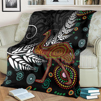 New Zealand Fern and Australia Emu Blanket Aboriginal Mix Maori Pattern LT03 - Polynesian Pride