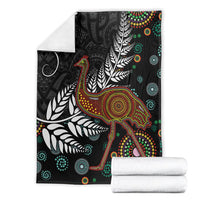New Zealand Fern and Australia Emu Blanket Aboriginal Mix Maori Pattern LT03 - Polynesian Pride