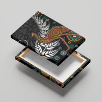 New Zealand Fern and Australia Emu Canvas Wall Art Aboriginal Mix Maori Pattern LT03 - Polynesian Pride