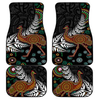 New Zealand Fern and Australia Emu Car Mats Aboriginal Mix Maori Pattern LT03 - Polynesian Pride
