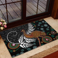 New Zealand Fern and Australia Emu Rubber Doormat Aboriginal Mix Maori Pattern LT03 - Polynesian Pride