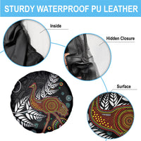 New Zealand Fern and Australia Emu Spare Tire Cover Aboriginal Mix Maori Pattern LT03 - Polynesian Pride