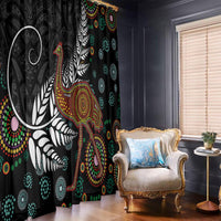 New Zealand Fern and Australia Emu Window Curtain Aboriginal Mix Maori Pattern LT03 - Polynesian Pride