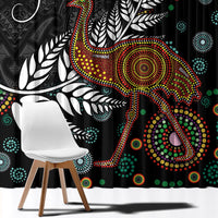 New Zealand Fern and Australia Emu Window Curtain Aboriginal Mix Maori Pattern LT03 - Polynesian Pride