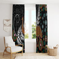 New Zealand Fern and Australia Emu Window Curtain Aboriginal Mix Maori Pattern LT03 - Polynesian Pride