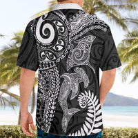 Aotearoa Maori Sea Animals Tribal Hawaiian Shirt Manta Ray and Shark Moko Pattern Black Color LT03 - Polynesian Pride