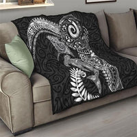 Aotearoa Maori Sea Animals Tribal Quilt Manta Ray and Shark Moko Pattern Black Color LT03 - Polynesian Pride