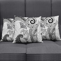 Aotearoa Maori Sea Animals Tribal Pillow Cover Manta Ray and Shark Moko Pattern White Color LT03 - Polynesian Pride