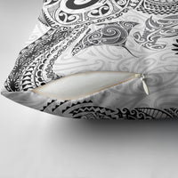 Aotearoa Maori Sea Animals Tribal Pillow Cover Manta Ray and Shark Moko Pattern White Color LT03 - Polynesian Pride