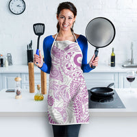 Aotearoa Maori Sea Animals Tribal Apron Manta Ray and Shark Moko Pattern Pink Color LT03 - Polynesian Pride