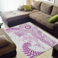 Aotearoa Maori Sea Animals Tribal Area Rug Manta Ray and Shark Moko Pattern Pink Color LT03 - Polynesian Pride