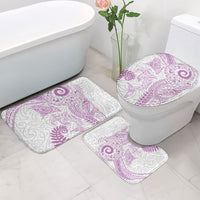 Aotearoa Maori Sea Animals Tribal Bathroom Set Manta Ray and Shark Moko Pattern Pink Color LT03 - Polynesian Pride