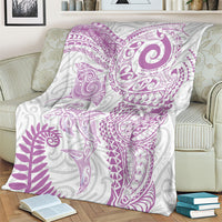 Aotearoa Maori Sea Animals Tribal Blanket Manta Ray and Shark Moko Pattern Pink Color LT03 - Polynesian Pride