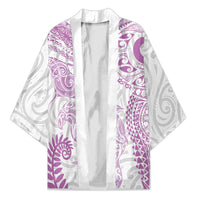 Aotearoa Maori Sea Animals Tribal Kimono Manta Ray and Shark Moko Pattern Pink Color LT03 Unisex Pink - Polynesian Pride