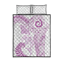 Aotearoa Maori Sea Animals Tribal Quilt Bed Set Manta Ray and Shark Moko Pattern Pink Color LT03 - Polynesian Pride