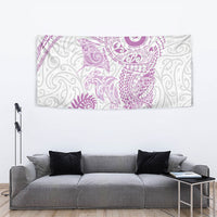Aotearoa Maori Sea Animals Tribal Tapestry Manta Ray and Shark Moko Pattern Pink Color LT03 - Polynesian Pride