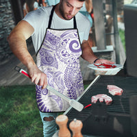 Aotearoa Maori Sea Animals Tribal Apron Manta Ray and Shark Moko Pattern Purple Color LT03 - Polynesian Pride