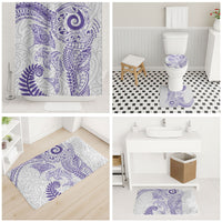 Aotearoa Maori Sea Animals Tribal Bathroom Set Manta Ray and Shark Moko Pattern Purple Color LT03 - Polynesian Pride