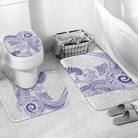 Aotearoa Maori Sea Animals Tribal Bathroom Set Manta Ray and Shark Moko Pattern Purple Color LT03 Mat Set Only (3 pcs) One Size Purple - Polynesian Pride
