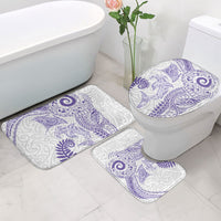 Aotearoa Maori Sea Animals Tribal Bathroom Set Manta Ray and Shark Moko Pattern Purple Color LT03 - Polynesian Pride