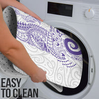 Aotearoa Maori Sea Animals Tribal Bathroom Set Manta Ray and Shark Moko Pattern Purple Color LT03 - Polynesian Pride