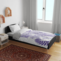 Aotearoa Maori Sea Animals Tribal Bedding Set Manta Ray and Shark Moko Pattern Purple Color
