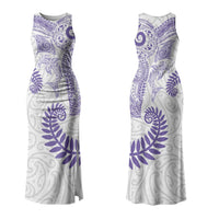 Aotearoa Maori Sea Animals Tribal Couples Matching Tank Maxi Dress and Hawaiian Shirt Manta Ray and Shark Moko Pattern Purple Color LT03 - Polynesian Pride