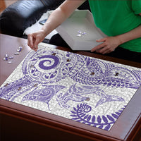 Aotearoa Maori Sea Animals Tribal Puzzle Manta Ray and Shark Moko Pattern Purple Color LT03 - Polynesian Pride