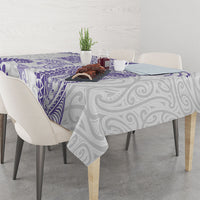 Aotearoa Maori Sea Animals Tribal Tablecloth Manta Ray and Shark Moko Pattern Purple Color LT03 - Polynesian Pride