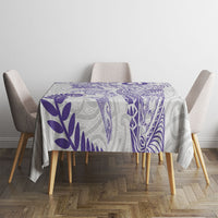 Aotearoa Maori Sea Animals Tribal Tablecloth Manta Ray and Shark Moko Pattern Purple Color LT03 - Polynesian Pride