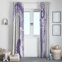 Aotearoa Maori Sea Animals Tribal Window Curtain Manta Ray and Shark Moko Pattern Purple Color