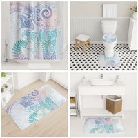 Aotearoa Maori Sea Animals Tribal Bathroom Set Manta Ray and Shark Moko Pattern Sweet Pastel LT03 - Polynesian Pride