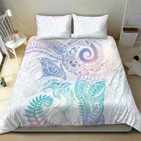 Aotearoa Maori Sea Animals Tribal Bedding Set Manta Ray and Shark Moko Pattern Sweet Pastel LT03 - Polynesian Pride