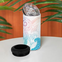 Aotearoa Maori Sea Animals Tribal 4 in 1 Can Cooler Tumbler Manta Ray and Shark Moko Pattern Sweet Pastel
