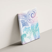 Aotearoa Maori Sea Animals Tribal Canvas Wall Art Manta Ray and Shark Moko Pattern Sweet Pastel